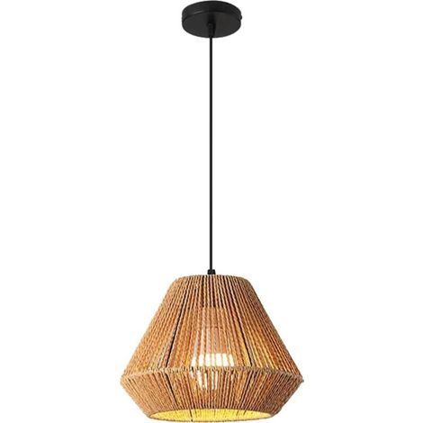 Handgewebte Led-pendelleuchte – Mit Verstellbarem Kabel, Ideal Für Wohnzimmer, Esszimmer, Küche Oder Schlafzimmer – Braun