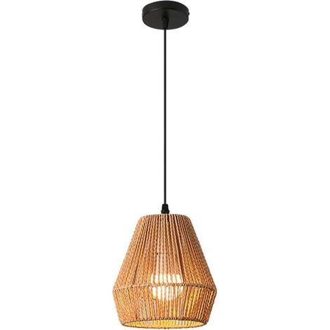 Handgewebte Pendelleuchte – Mit Verstellbarem Kabel, Ideal Für Wohnzimmer, Esszimmer, Küchen Und Schlafzimmer Im Landhausstil – Braun.