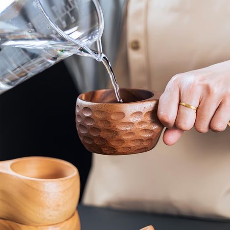 Holzbecher Für Kaffee, Tee Oder Milch, Handgefertigter Kuksa-becher, Reisebecher, Tragbarer Holzbecher Mit Lederriemen, Ideal Für Kaffee, Tee, Milch, Rucksack Oder Camping.