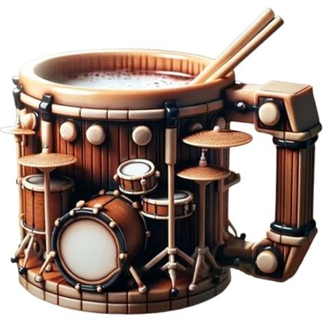 Kaffeebecher – Becher – Kreative Wasserflasche In Form Eines Schlagzeugs – Origineller Kaffeebecher Mit Musikinstrument
