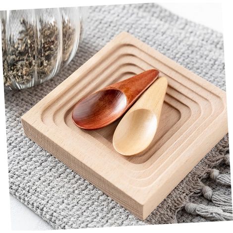 Kleine Holzlöffel (4 Stück): Holzteelöffel, Dessertlöffel, Salzlöffel, Mehrzweckteelöffel, Praktische Teelöffel, Wiederverwendbare Holzlöffel, Arktische