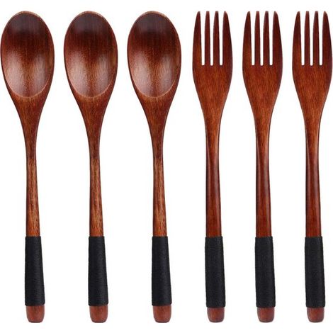 Löffel – Aus 100 % Naturholz – Kochgeschirr-set – Antihaftbeschichtung – 6-teilig – Für Alle Küchen Geeignet – Holzfarbe