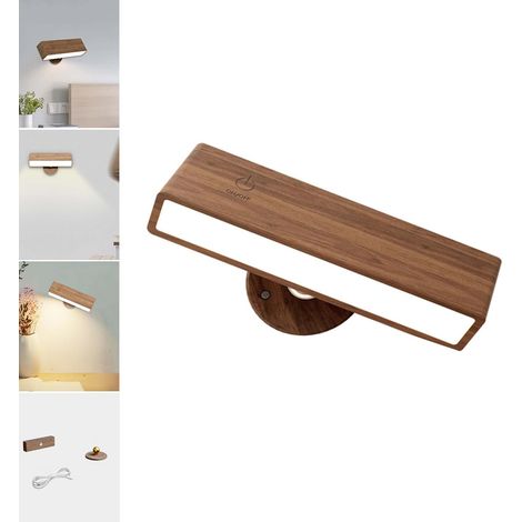 Magnetische Wandleuchte – Walnuss – Holzdesign – Für Schlafzimmer, Wohnzimmer Und Nachttisch – Einfache Montage