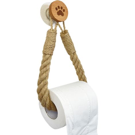 Maritimer Toilettenpapierhalter, Wandmontierter Handtuchhalter Aus Naturseil Mit Holzhaken, Kein Bohren Erforderlich, Für Badezimmer, Rustikale Dekoration Im Küsten-landhausstil, 27 X 1,8 Cm