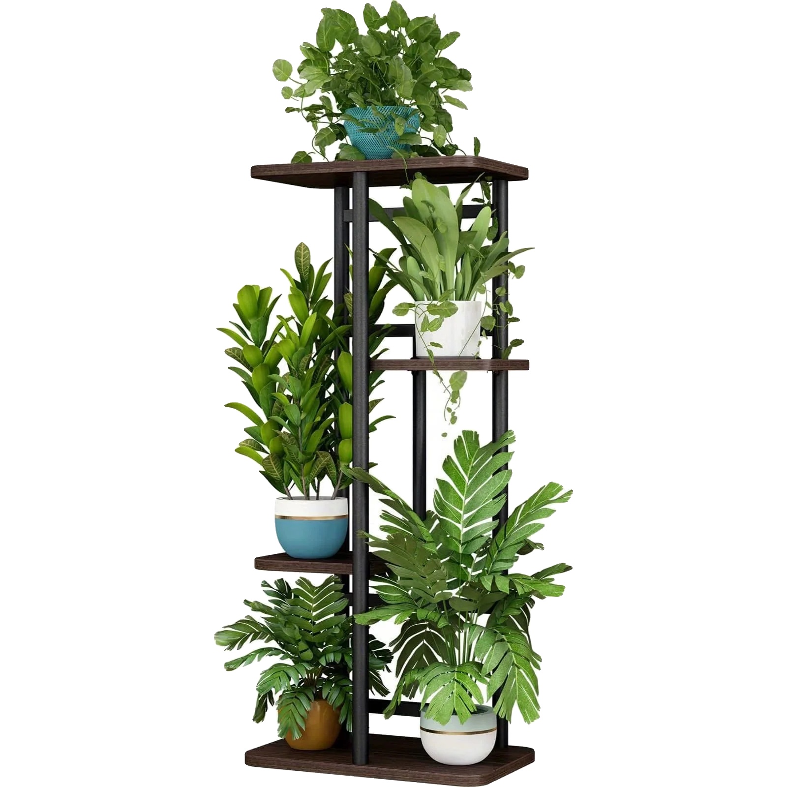 Pflanzenständer, Mehrstufiges Design, Robuster Metallrahmen, 4 Tier