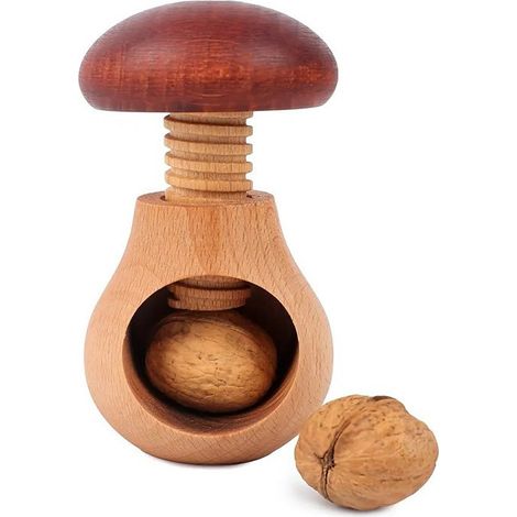 Nussknacker, Pilzförmig, Ca. 12 Cm Hoch, Buchen- Und Magnolienholz,