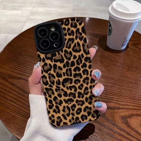 Retro-handyhülle Mit Braunem Leopardenmuster - Passend Für Iphone 16 Pro Max, Rundumschutzhülle Mit Lederstruktur, Stoßfeste Schutzhülle Für Den Linsenrand.