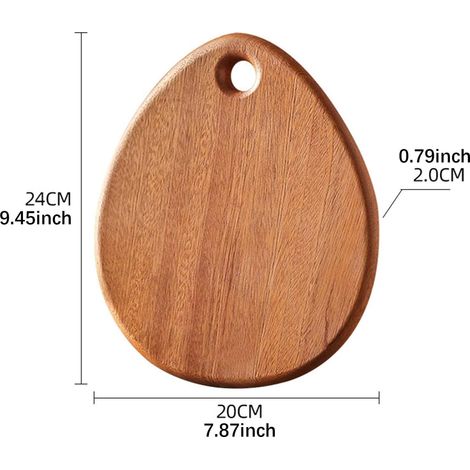 Schneidebrett Aus Holz Mit Aufhängeloch, Tablett, Hackblock, Multifunktionales Serviertablett Zum Schneiden, Tropfenförmig