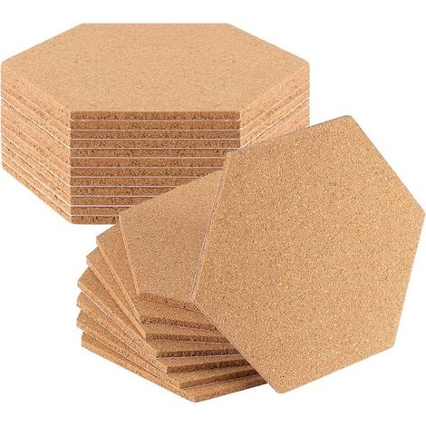 Sechseckige Korkfliesen – 20 Stück – Selbstklebende Pinnwand – Korkwand – 200 X 175 X 6 Mm – Wohndekoration – Notizblock Fürs Büro – Fotowand Aus Kork