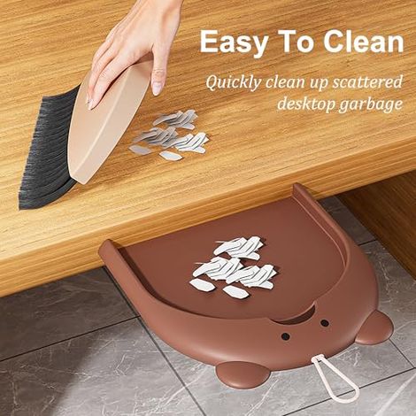 Set Aus 3 Mini-besen Und Kehrschaufeln, Tragbarer Mini-hängebürste, Ideal Zum Reinigen Von Büros, Sofas, Autos, Arbeitsplatten Und Tierkot.