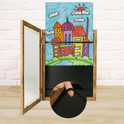 Set Mit 2 Kinderbilderrahmen (21 X 30 Cm) Mit Frontöffnung Zum Einlegen Von Zeichnungen. Austauschbare Aufbewahrung Für 50 Rahmen. Ideal Für Kunstprojekte, Zeichnungen, 3d-kreationen Und Hobbys.