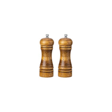 Set Mit 2 Verstellbaren Und Wiederverwendbaren Pfeffermühlen Aus Naturholz Für Den Küchengebrauch – 5-zoll-größe