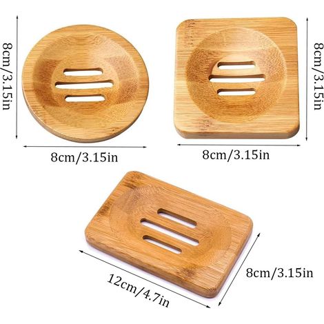 Set Mit 6 Bambus-seifenschalen, Handgefertigte Seifenboxen Aus Holz, Seifenboxen Aus Natürlichem Bambus, Geeignet Für Das Badezimmer, Seifenaufbewahrung (braun)