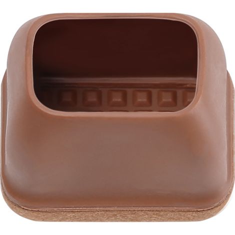 Set Mit 8 Quadratischen Bodenschonern Für Stuhl- Und Tischbeine – Silikonpads Mit Filz Für Möbel- Und Tischbeine – Schützen Böden Vor Kratzern – Braun