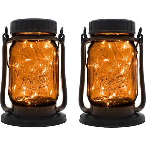 Solarleuchten Im Einmachglas-design – Wasserdicht Und Zum Aufhängen – Lichterketten Für Gärten, Halloween Und Hochzeiten