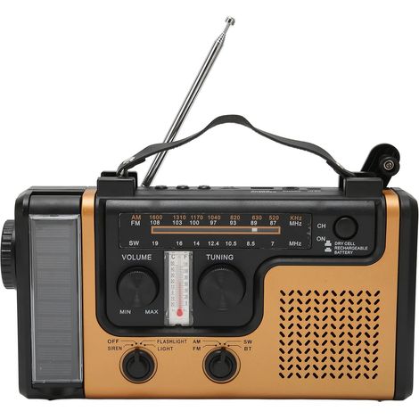 Tragbares, Solarbetriebenes Led-radio, 2000 Mah Akku, Am/fm/sw Radio Mit Manueller Steuerung Zum Abspielen Von Mp3-dateien, Eingebaute Lautsprecher Und Taschenlampe Für Notfälle, Den Einsatz Bei Nacht