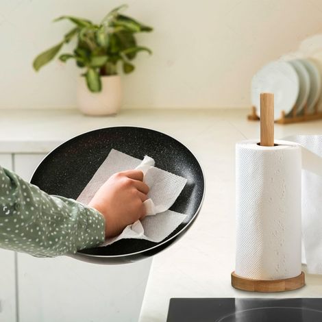 Umweltfreundlicher Küchenrollenhalter, Toilettenpapierhalter Aus Braunem Gummibaumholz