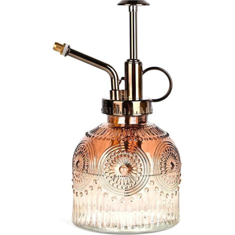 Vintage-pflanzensprühflasche Aus Glas Mit Pumpaufsatz – Ideal Zum Besprühen Von Zimmerpflanzen – 1 Flasche, Brauner Farbverlauf