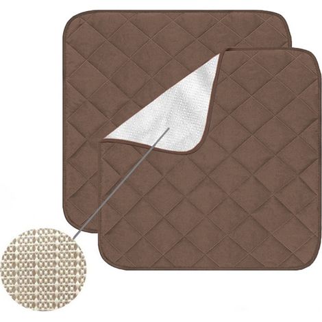 Waschbares Und Wasserdichtes Haustierkissen – Autositzschutz – Rutschfeste Möbelmatte (für Mensch Und Tier) – Kaffeebraun, 2er-set – 39 X 39 Cm