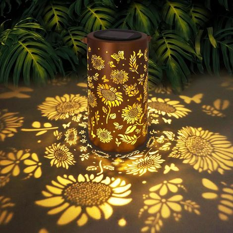 Wasserdichte Solar-sonnenblumen-hängelaternen Für Den Außenbereich – Dekorative Solar-sonnenblumen-laternen Aus Metall Für Garten, Terrasse, Veranda, Balkon Und Dekoration