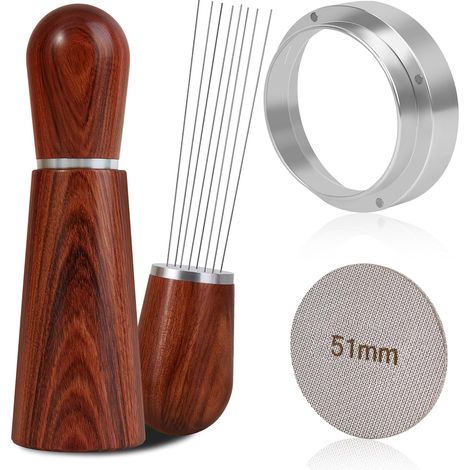 Zubehörset Für Espressomaschinen (51 Mm) – Messtrichter + Kaffeefilter + Rührstab – Edelstahl 316