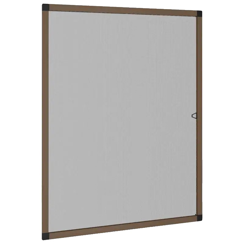 Fensterfliegengitter, Aluminiumrahmen, Bohrfreie Installation, Braun
