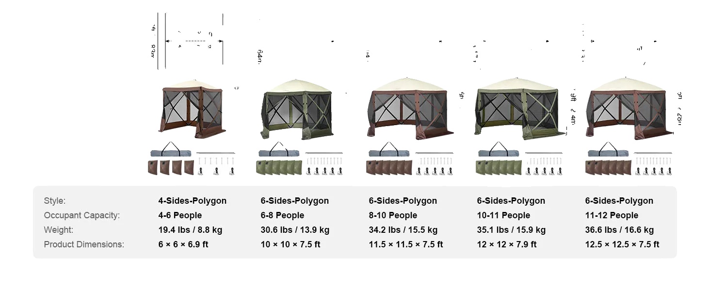 Gazebo Zelt, Pop-up Design, Uv-schutz, 6x6ft Braun