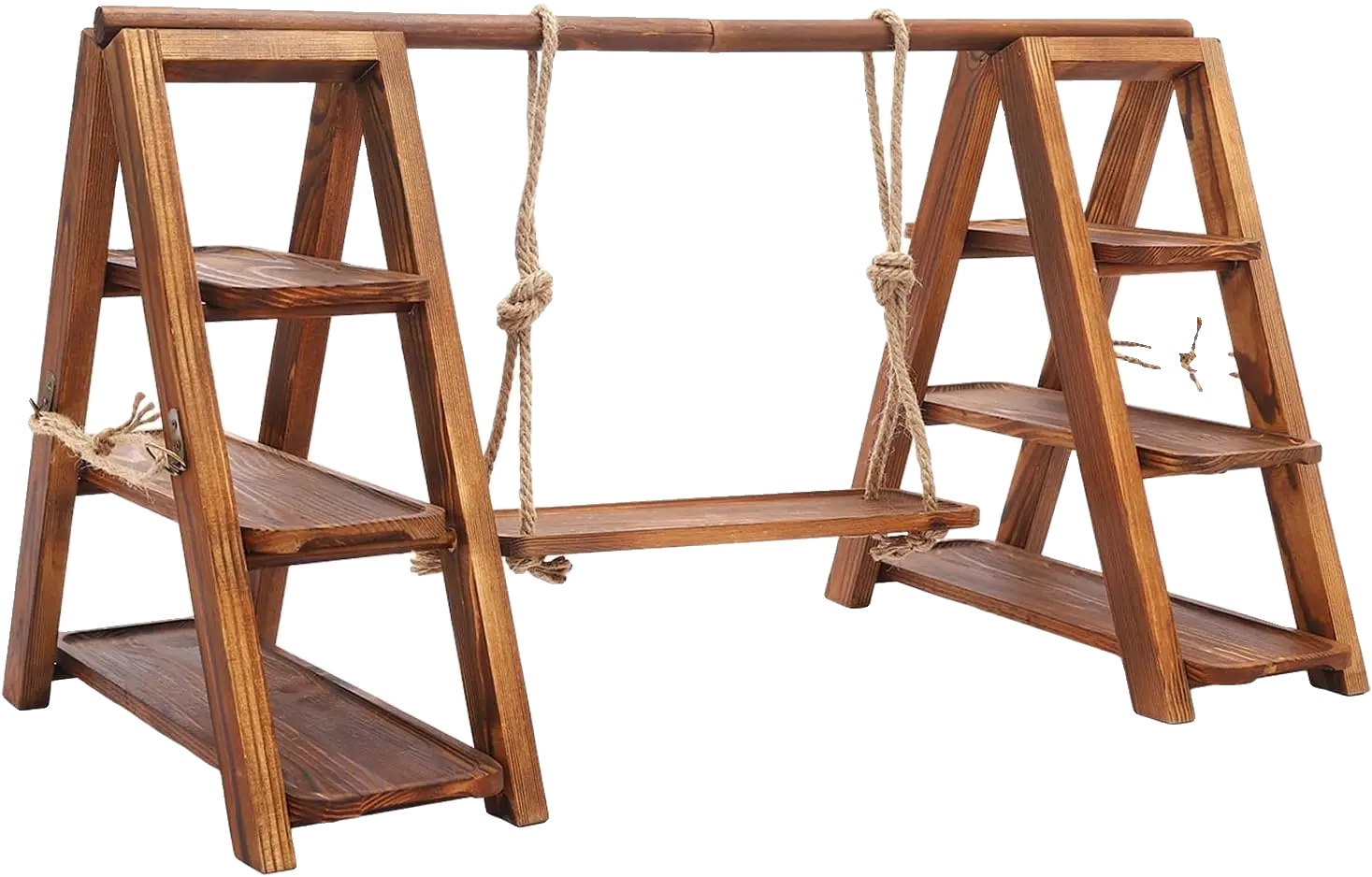 3-stöckiger Dessertständer, Eleganter Präsentation, Langlebiges Massivholz, Braun