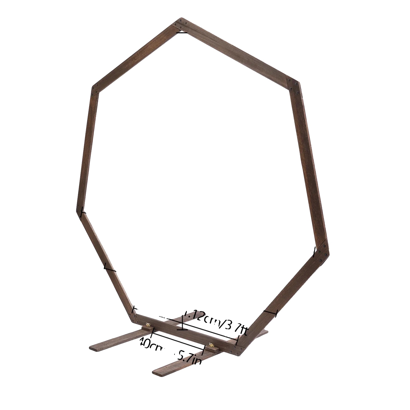 Hochzeitsbogen, Heptagon-design, Langlebiges Naturholz, M, Braun