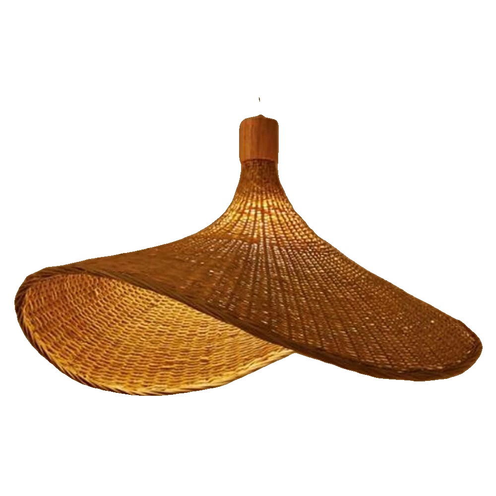 Kronleuchter, Handgefertigt Aus Bambus, Halbhedeckendes Design, 50cm, Keine Glühbirne
