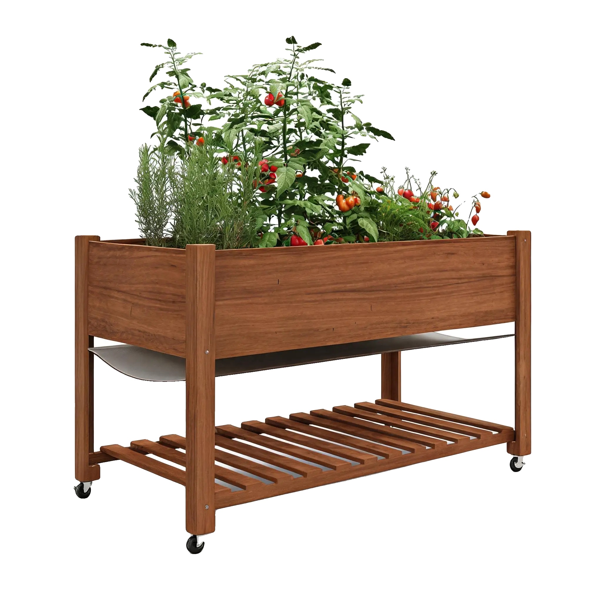 Hochbeet, Ergonomisches Design, Einfache Mobilität, Eiche
