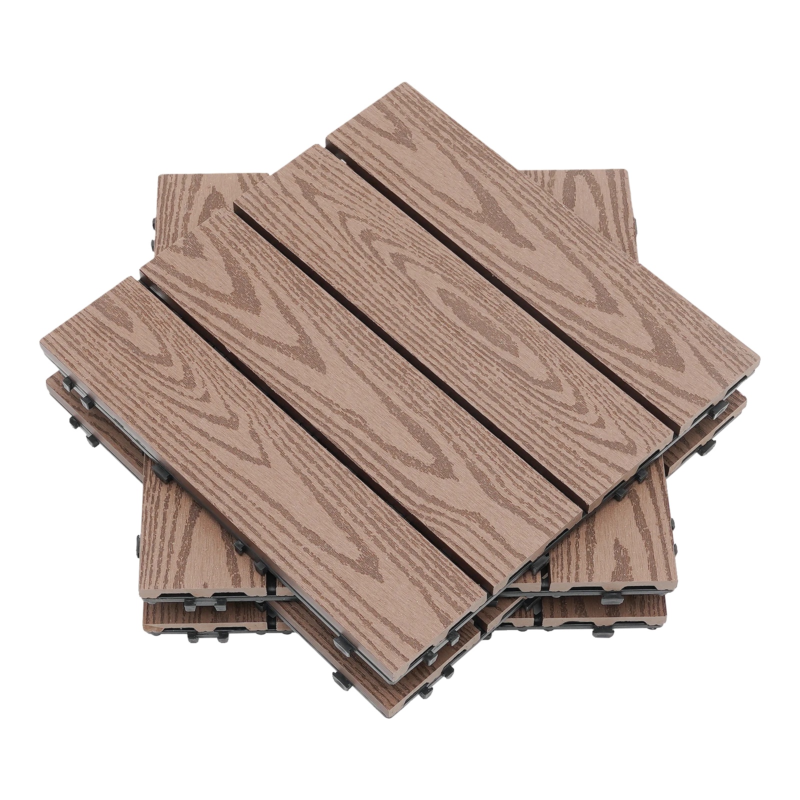 Verbundene Terrassendielen, Langlebiges Material, Einfache Installation, Kaffee