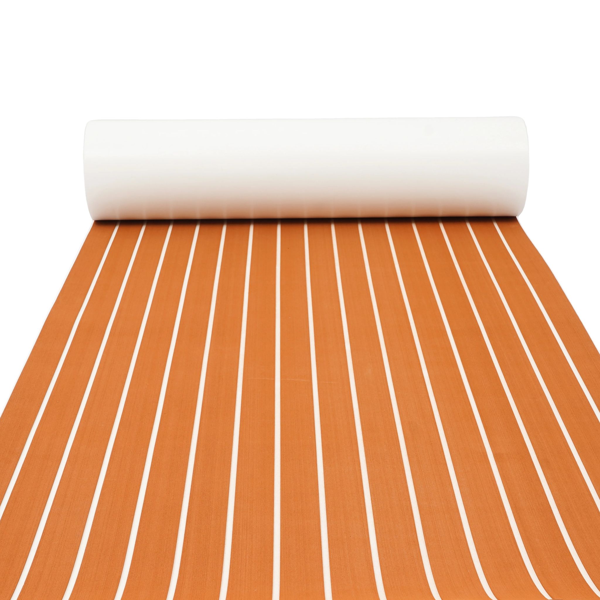 Eva-schaum Teak-fußmatte, 240 X 90 Cm, 6 Mm Dicke, Rutschfest, Braun Mit Streifen