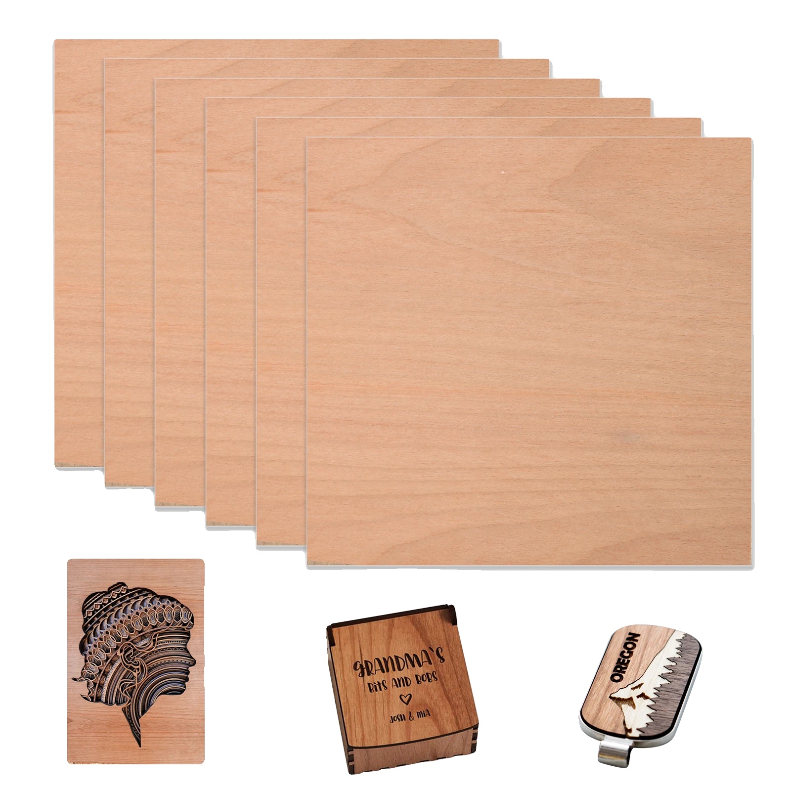 Rotbuche Sperrholz, 1/8" Dicke, 12" X 12" Größe, Dreischichtbauweise, Ungiftig, Geeignet Für Lasermarkierung