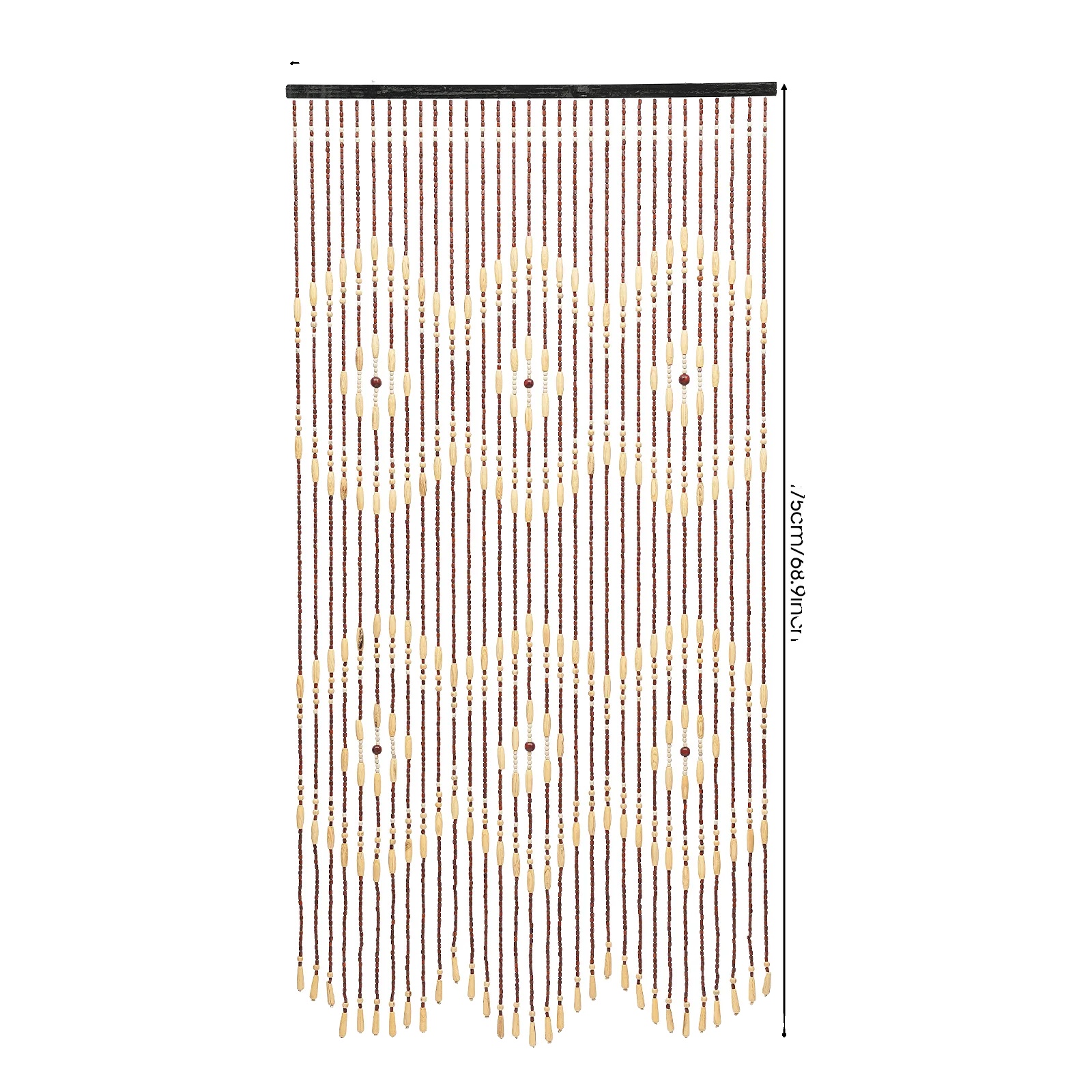 Perlenvorhang, Natürlicher Bambus Und Holz, Handgefertigtes Design, Braun