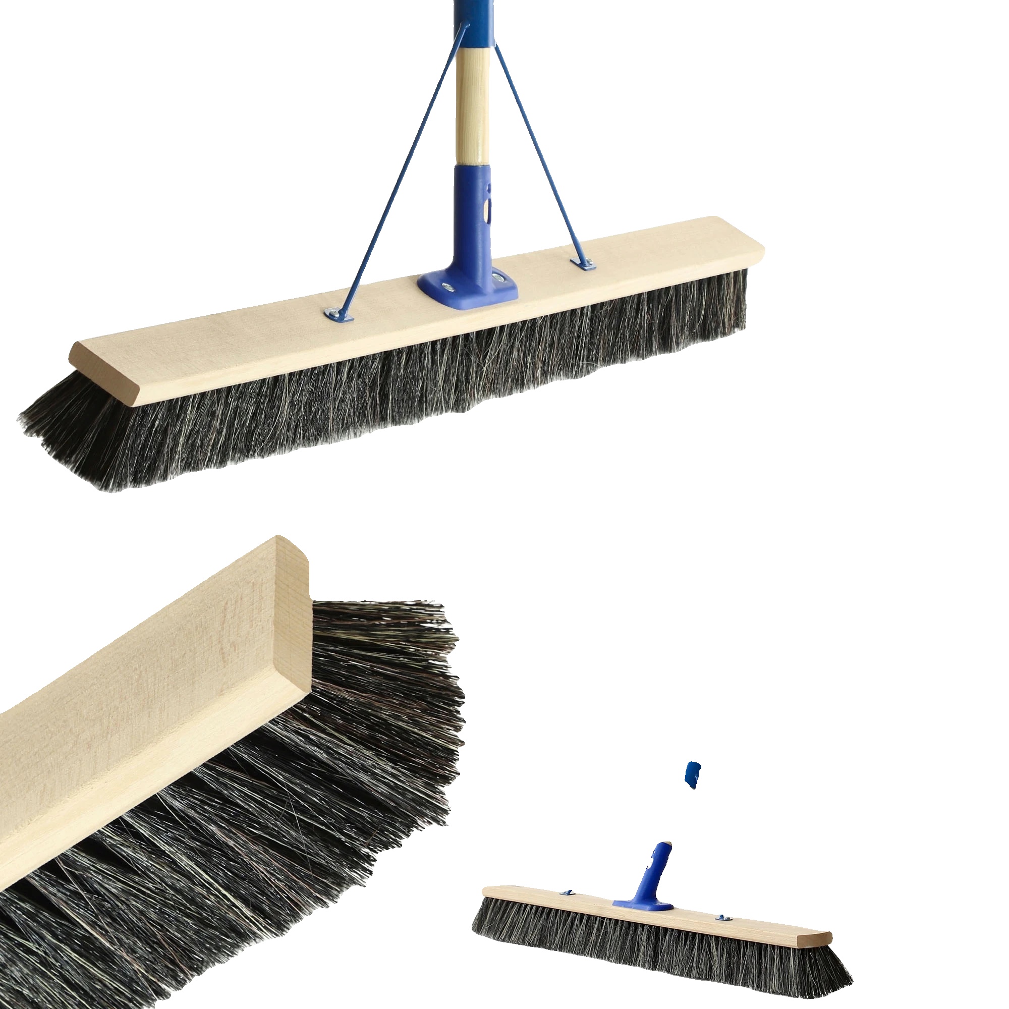 Besen, 80 Cm Bürstenbreite, 160 Cm Gesamthöhe, Holz Und Mischborsten, Ergonomisches Design, Vielseitig Für Die Reinigung Von Zuhause Und Straße