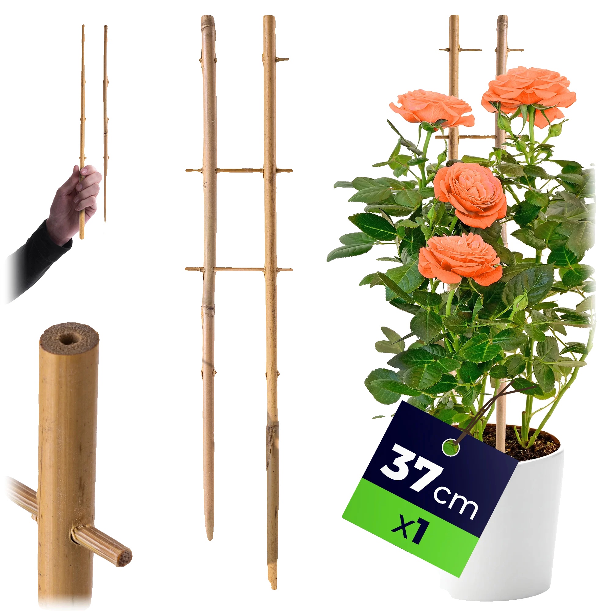 Pflanzenstützleiter, Bambusmaterial, 38 Cm Höhe, Geeignet Für Verschiedene Pflanzen, Bietet Stabilität, Verbessert Die Garten Dekoration