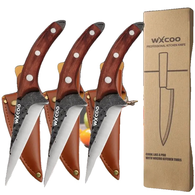 Ausbeinmesser, Edelstahl, Rutschfester Griff, 3pcs