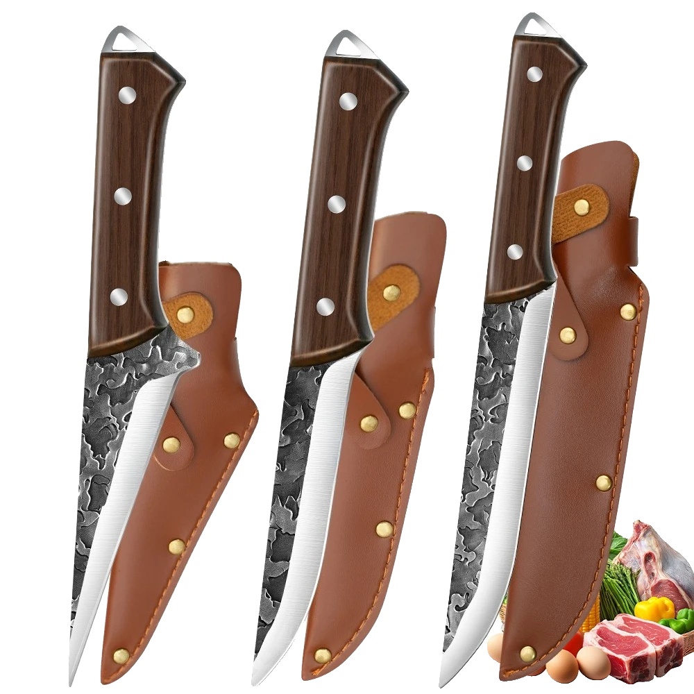 Ausbeinmesser-set, Hochkohlenstoff-edelstahl, Ergonomisches Design, 3stück