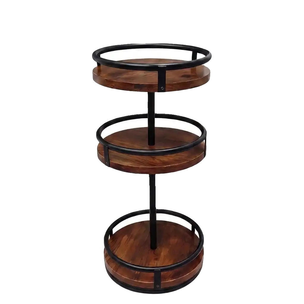 Drehender Organizer, 360° Drehbar, Stilvolle Holzoberfläche, Braun