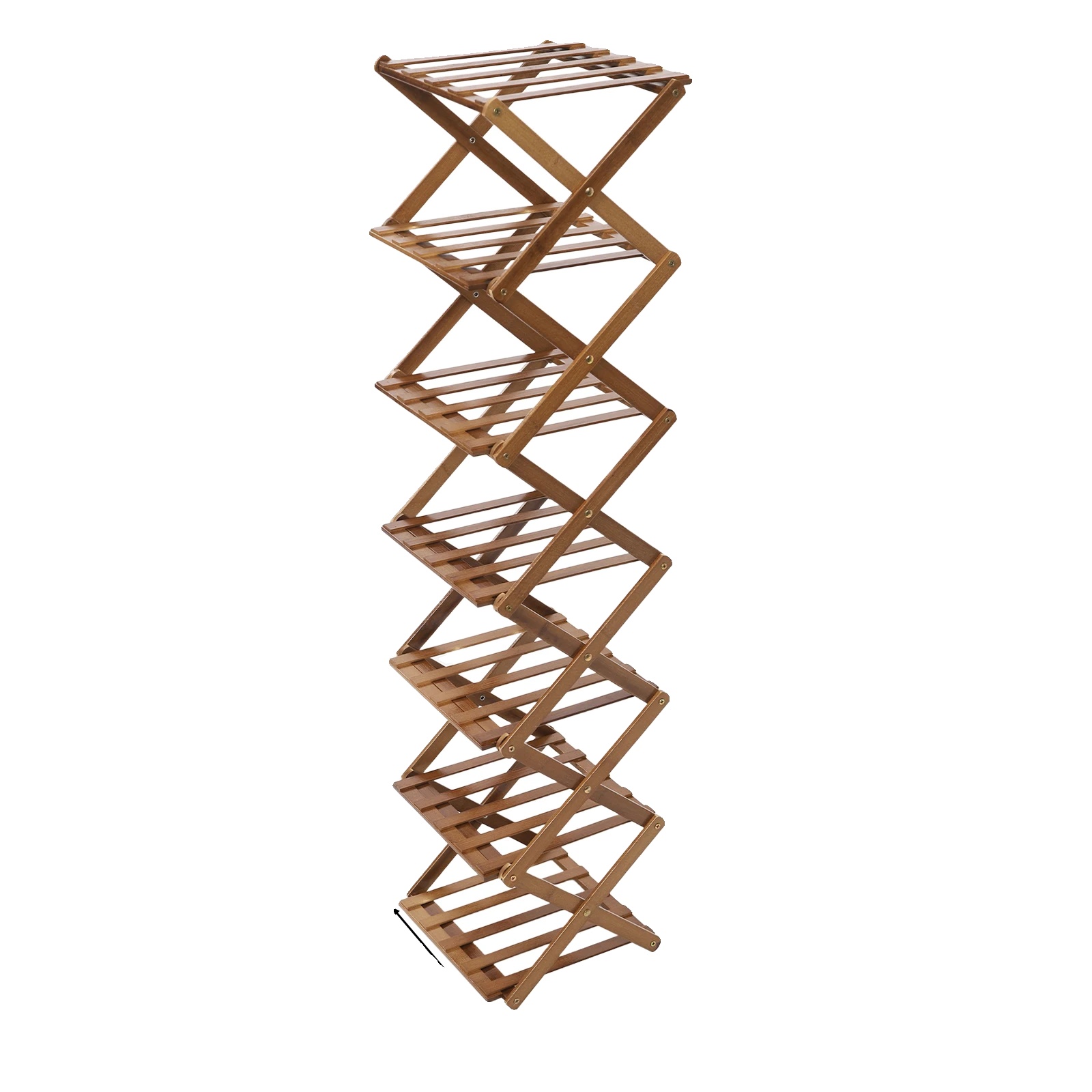 Schuhregal, 7-stufig, Platzsparendes Design, Braun