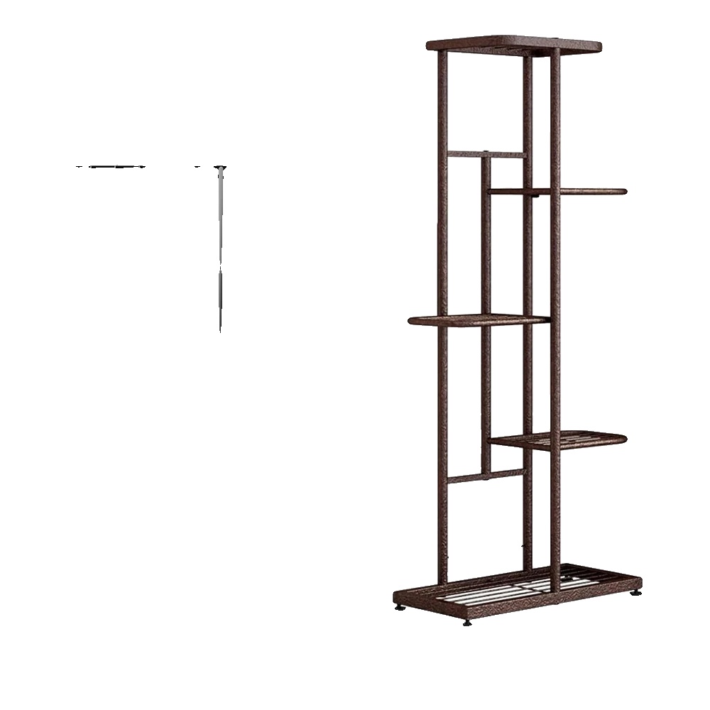 Metall Pflanzenständer, 5-stufiges Design, Langlebige Eisenkonstruktion, Braun