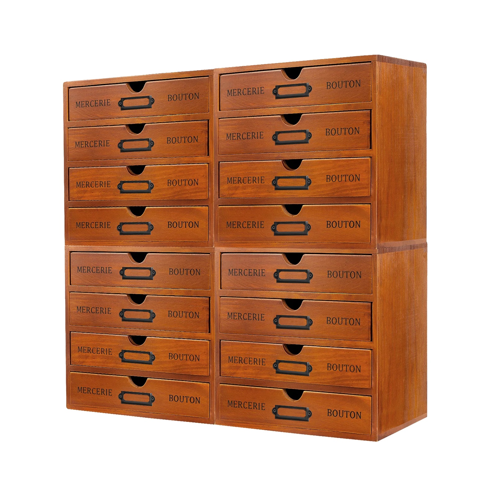 Schubladenorganizer-set, Retro-stil, 16 Schubladen, Braun