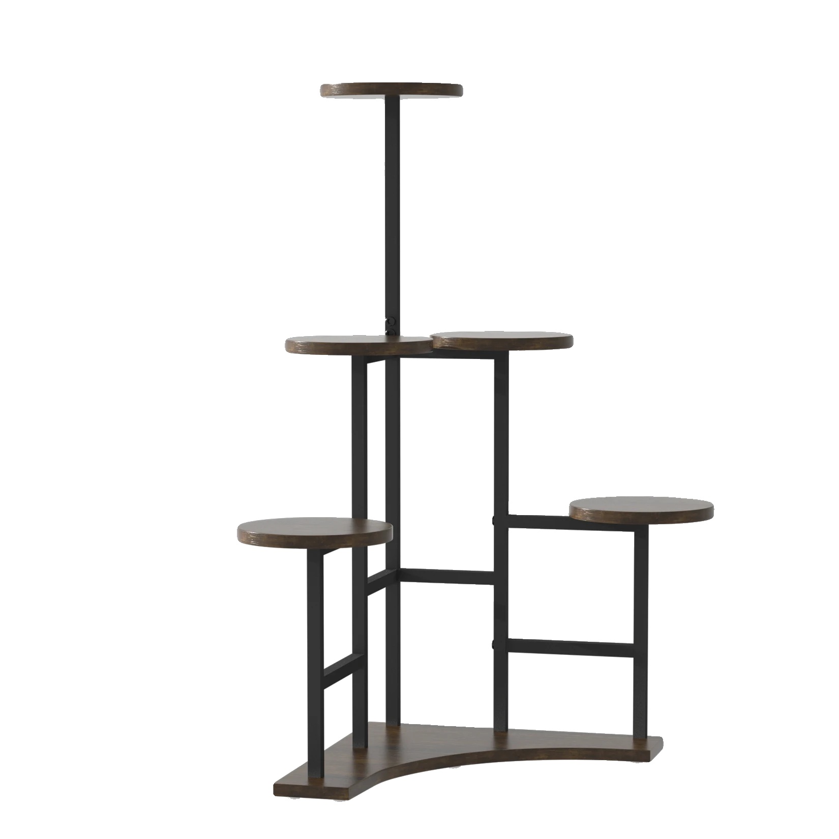 Pflanzenständer, 5-stufig, Platzsparendes Design, Braun