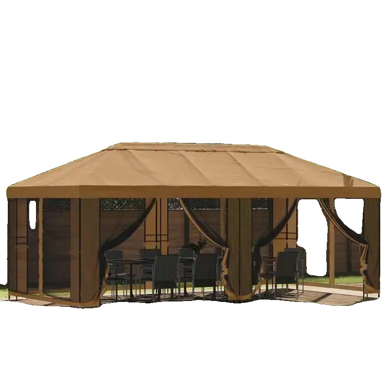 Pavillon, Robuster Stahlrahmen, Geeignet Für Den Außenbereich, Braun