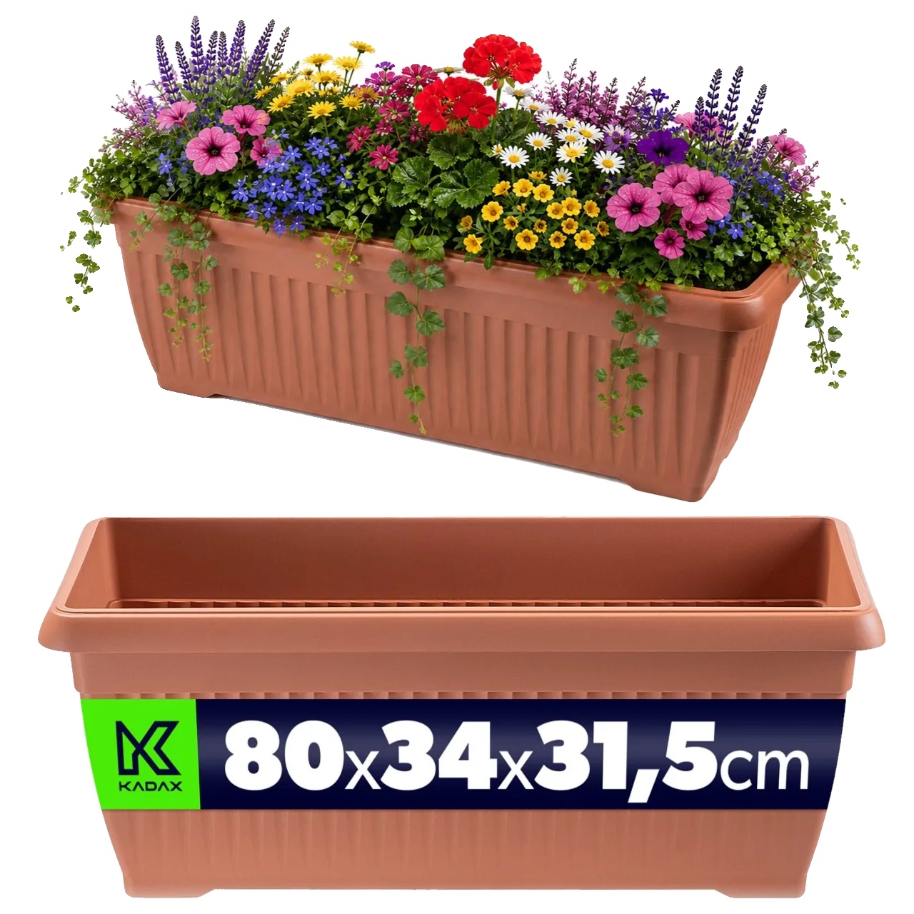 Blumentopf, Langlebiges Design, Frostbeständig, Braun