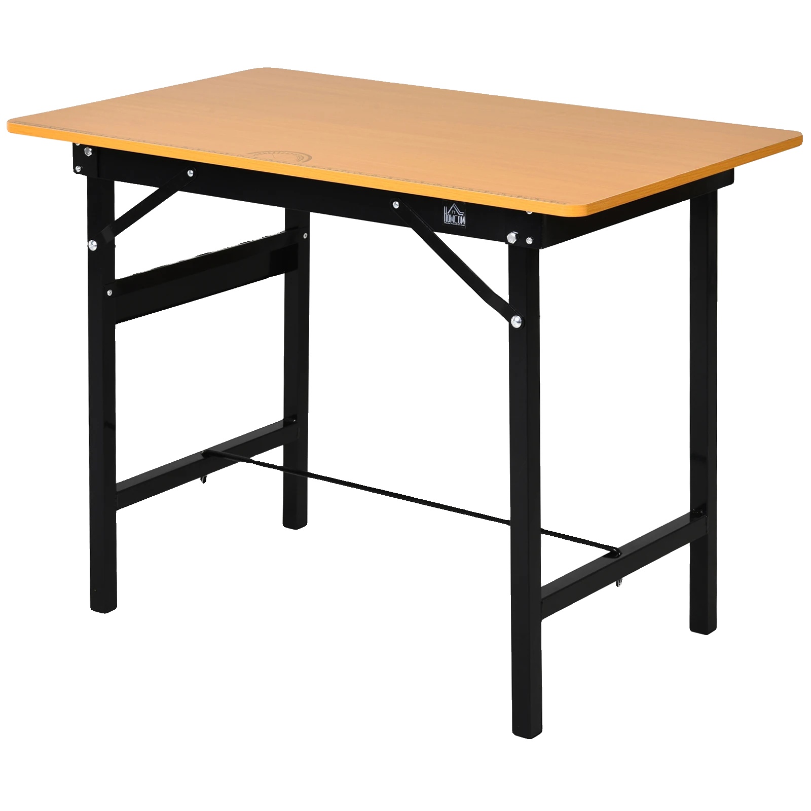 Werkbank, Holz- Und Metallkonstruktion, 100 X 60 X 75,5 Cm Abmessungen, 100 Kg Tragfähigkeit, Höhenverstellbar, Klappbares Design