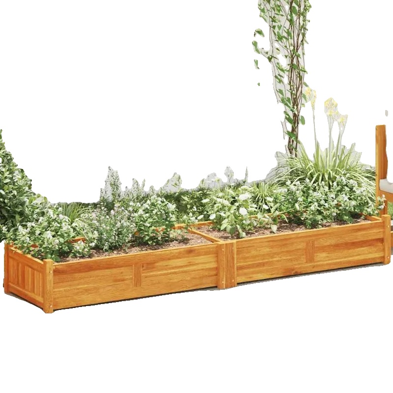 Erhöhtes Gartenbeet, Akazienholz, 200 X 50 X 25 Cm, Langlebig Und Wetterbeständig, Geeignet Für Den Außenbereich, Einfach Zu Montieren