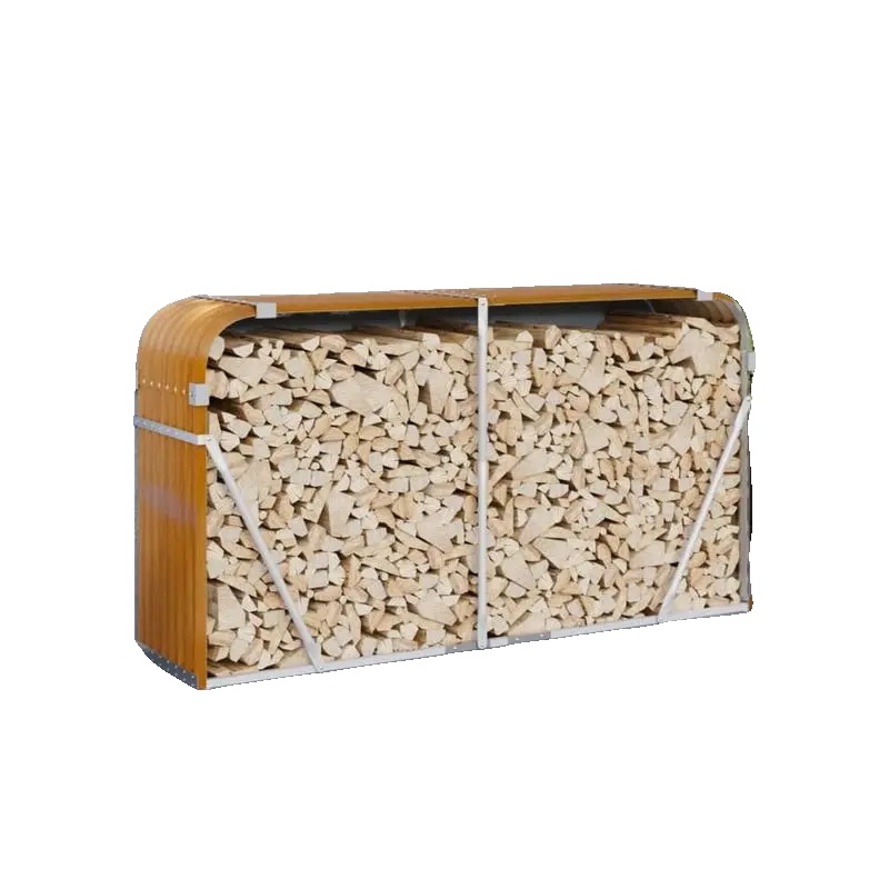Holzhalter, Schwerlastverzinkter Stahl, Außenlagerlösung, Braun