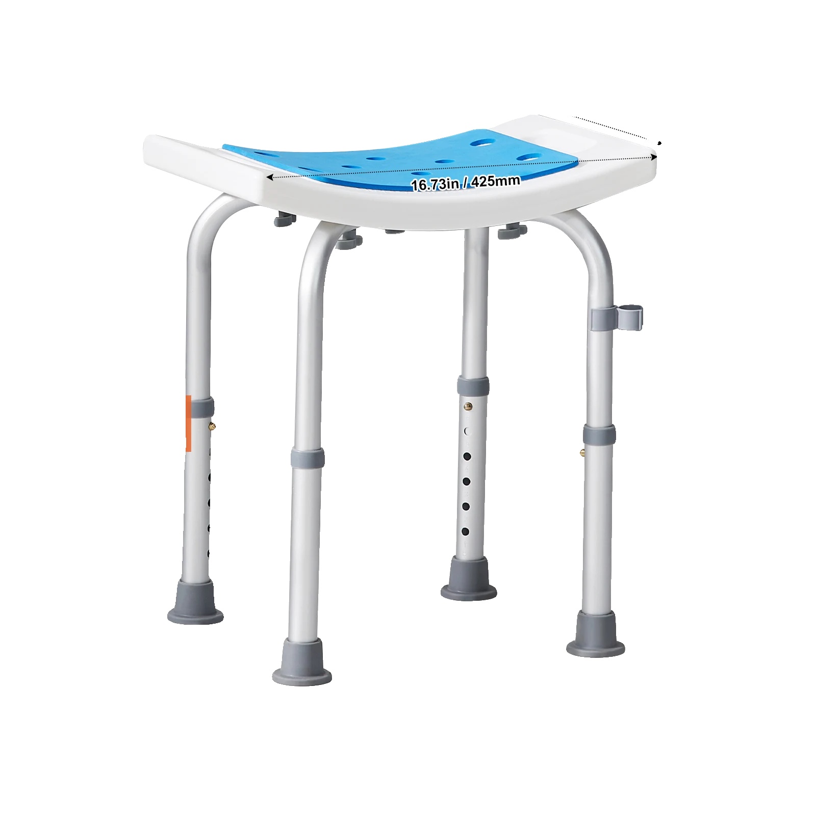 Duschstuhl, Höhenverstellbar, Rutschfestes Design, Braun